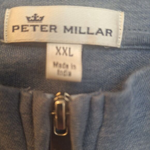 Peter Millar L/S Crown Comfort Interlock Mens 1/4 Zip Pullover Heather Blue XXL - Picture 7 of 10